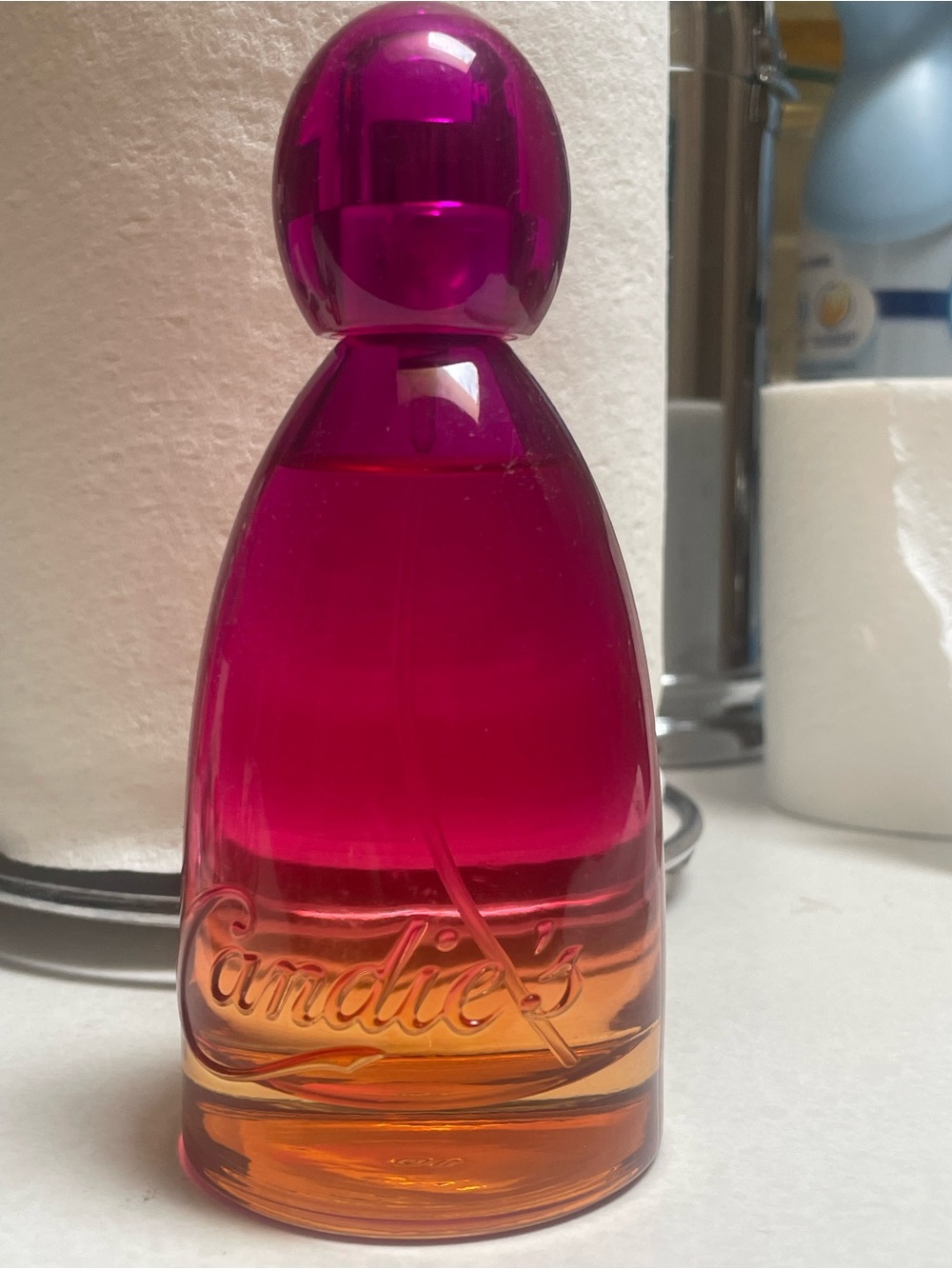 Candie's Pink-to-Orange Gradient Fragrance Bottle